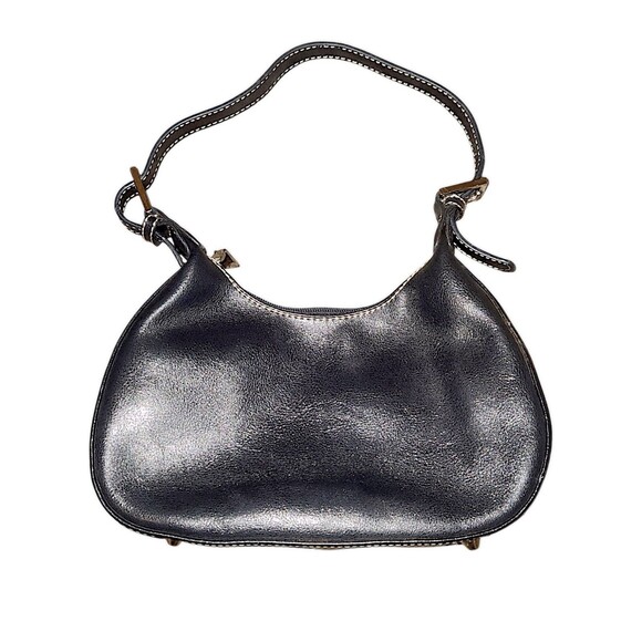 No Brand All Weather Leather Navy Blue Smooth Small Crescent Bag Purse 9.5"x5.5" - Picture 6 of 6